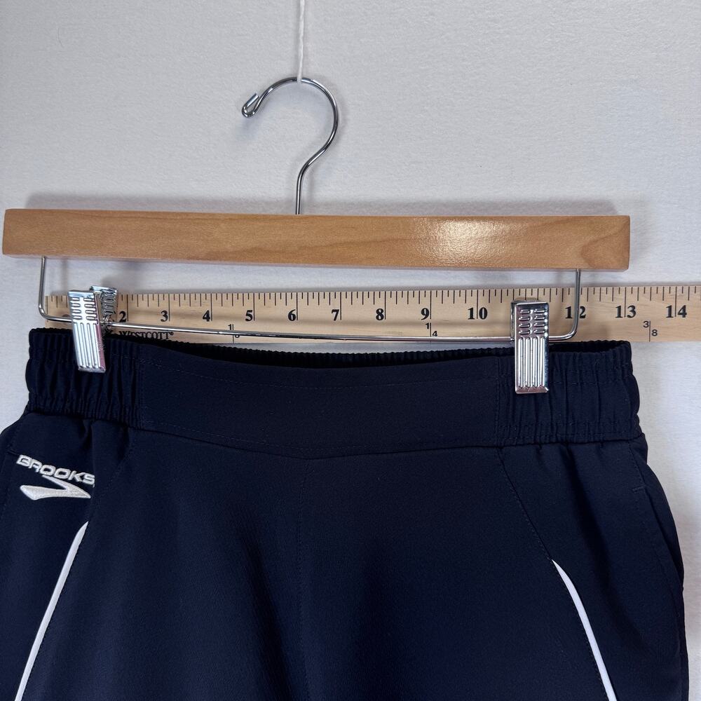 Brooks Running Pants Womens Small Long Black White Zip Ankle Track Pants 39" - Picture 9 of 13
